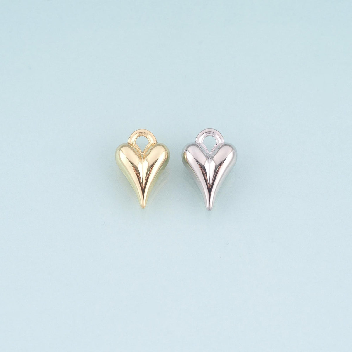 18K Gold Filled Heart Charm Pendant for Jewelry Making