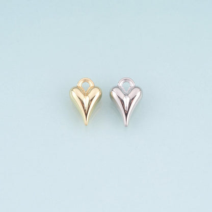 18K Gold Filled Heart Charm Pendant for Jewelry Making