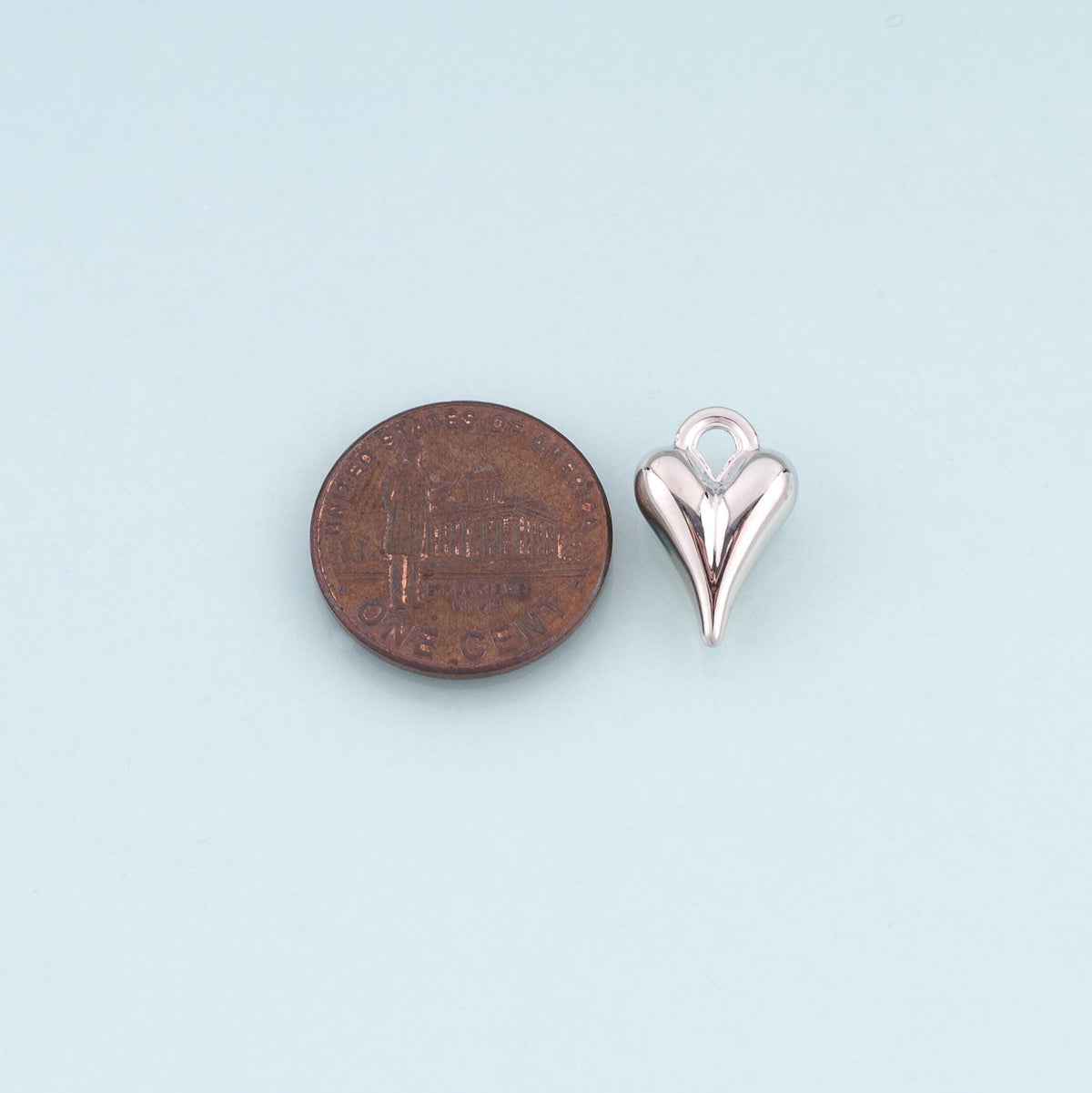 18K Gold Filled Heart Pendant,Minimalist Heart Charm Bracelet Necklace for DIY Jewelry Making Supply