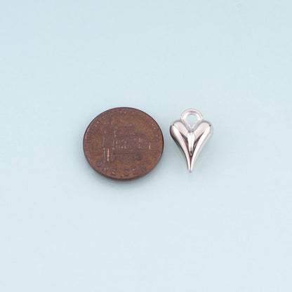 18K Gold Filled Heart Pendant,Minimalist Heart Charm Bracelet Necklace for DIY Jewelry Making Supply