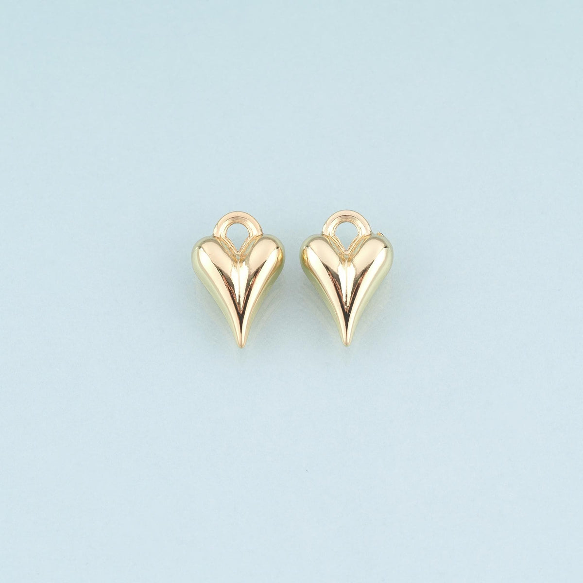 18K Gold Filled Heart Charm Pendant for Jewelry Making