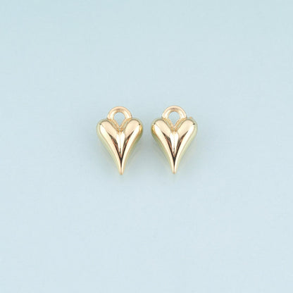 18K Gold Filled Heart Charm Pendant for Jewelry Making