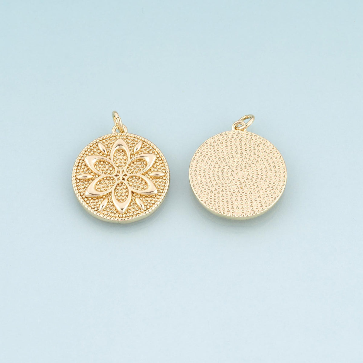 18K Gold Filled Flower Charm Pendant for Jewelry Making