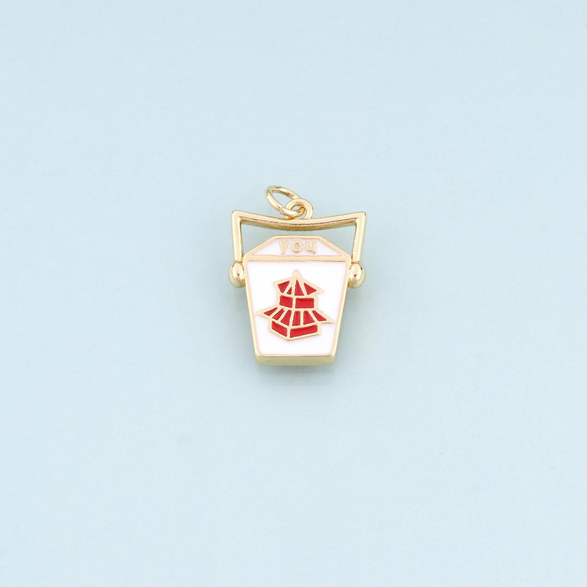 18K Gold Filled Hand Enamel Charm Pendant for Jewelry Making