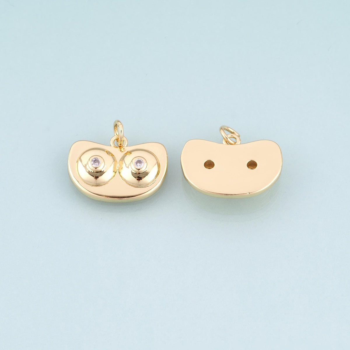 18K Gold Filled Cubic Zirconia Charm Pendant for Jewelry Making