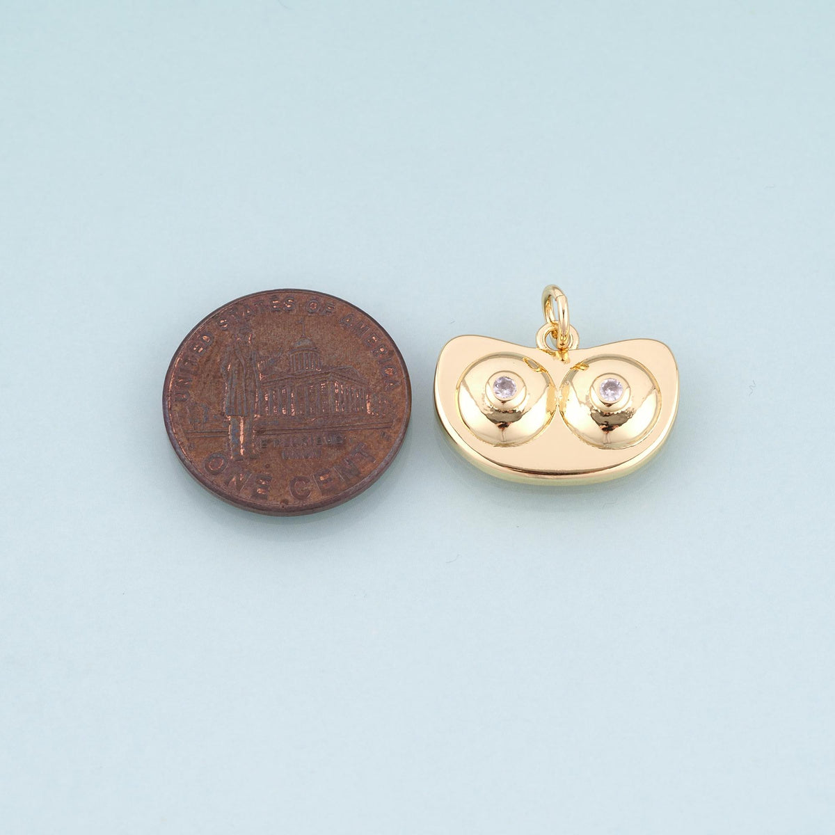 18K Gold Filled Cubic Zirconia Charm Pendant for Jewelry Making