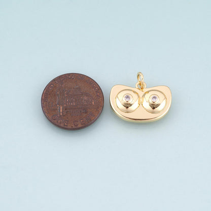 18K Gold Filled Cubic Zirconia Charm Pendant for Jewelry Making