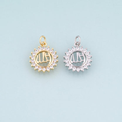 18K Gold Filled Cubic Zirconia Sun Charm Pendant for Jewelry Making