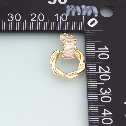 18K Gold Filled Cubic Zirconia Charm Pendant for Jewelry Making