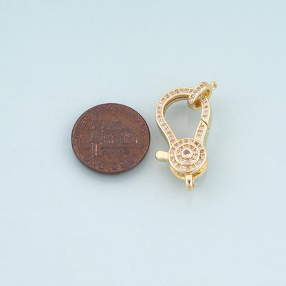18K Gold Filled Cubic Zirconia Charm Pendant for Jewelry Making