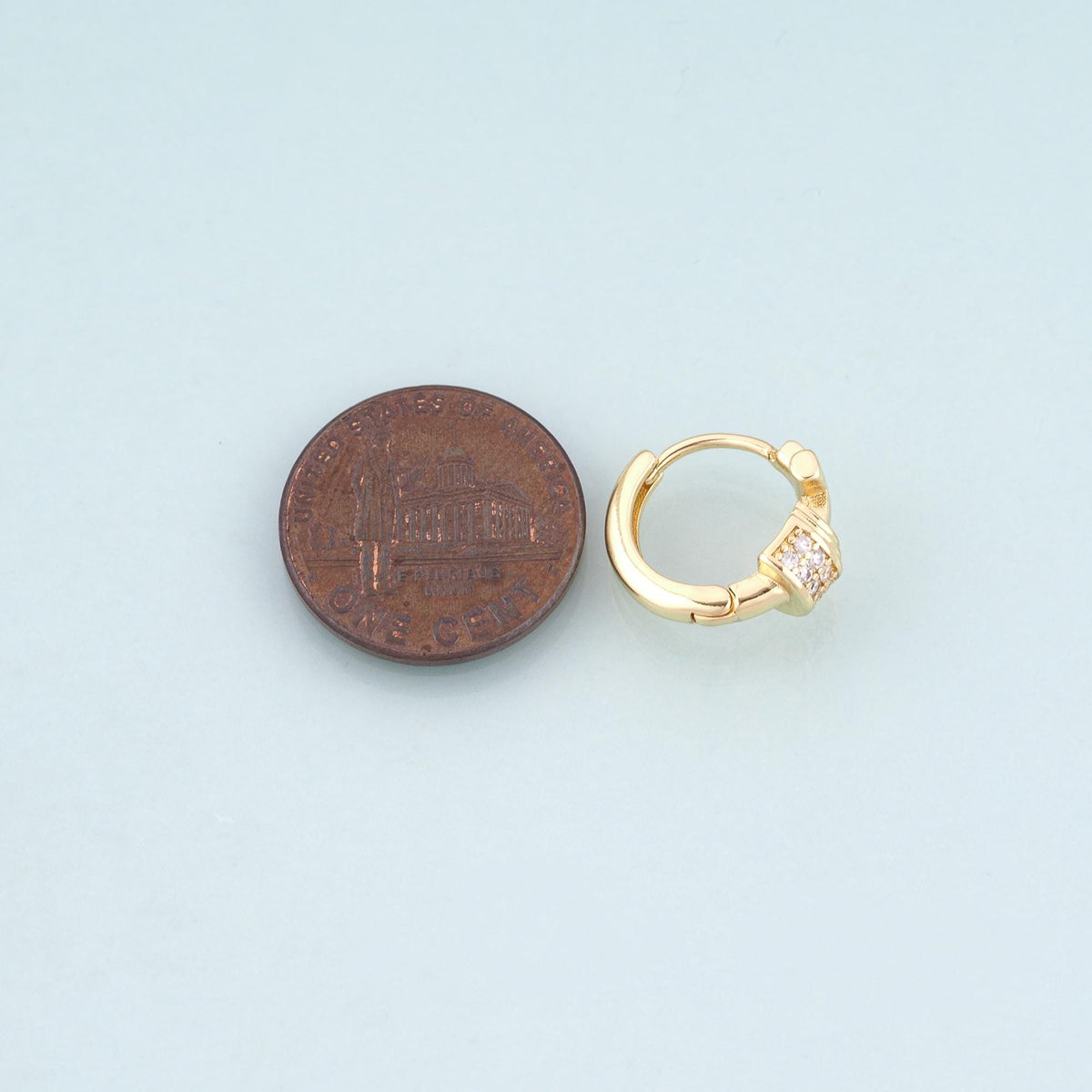 18K Gold Filled Cubic Zirconia Round Hoop Earrings for Jewelry Making