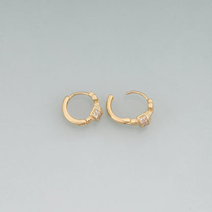18K Gold Filled Cubic Zirconia Round Hoop Earrings for Jewelry Making