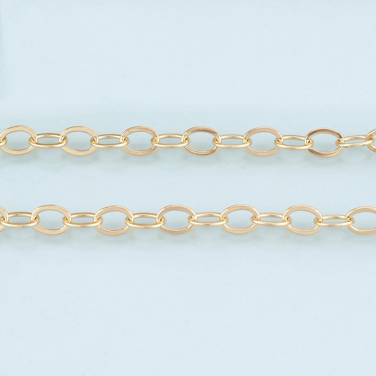 18K Gold Filled Oval Chain,Oval Chain Bracelet Necklace for DIY Jewelry Making Supply