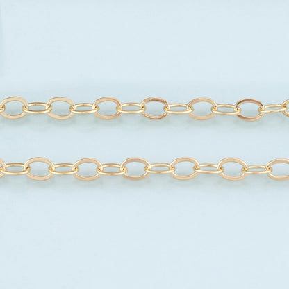 18K Gold Filled Oval Chain,Oval Chain Bracelet Necklace for DIY Jewelry Making Supply