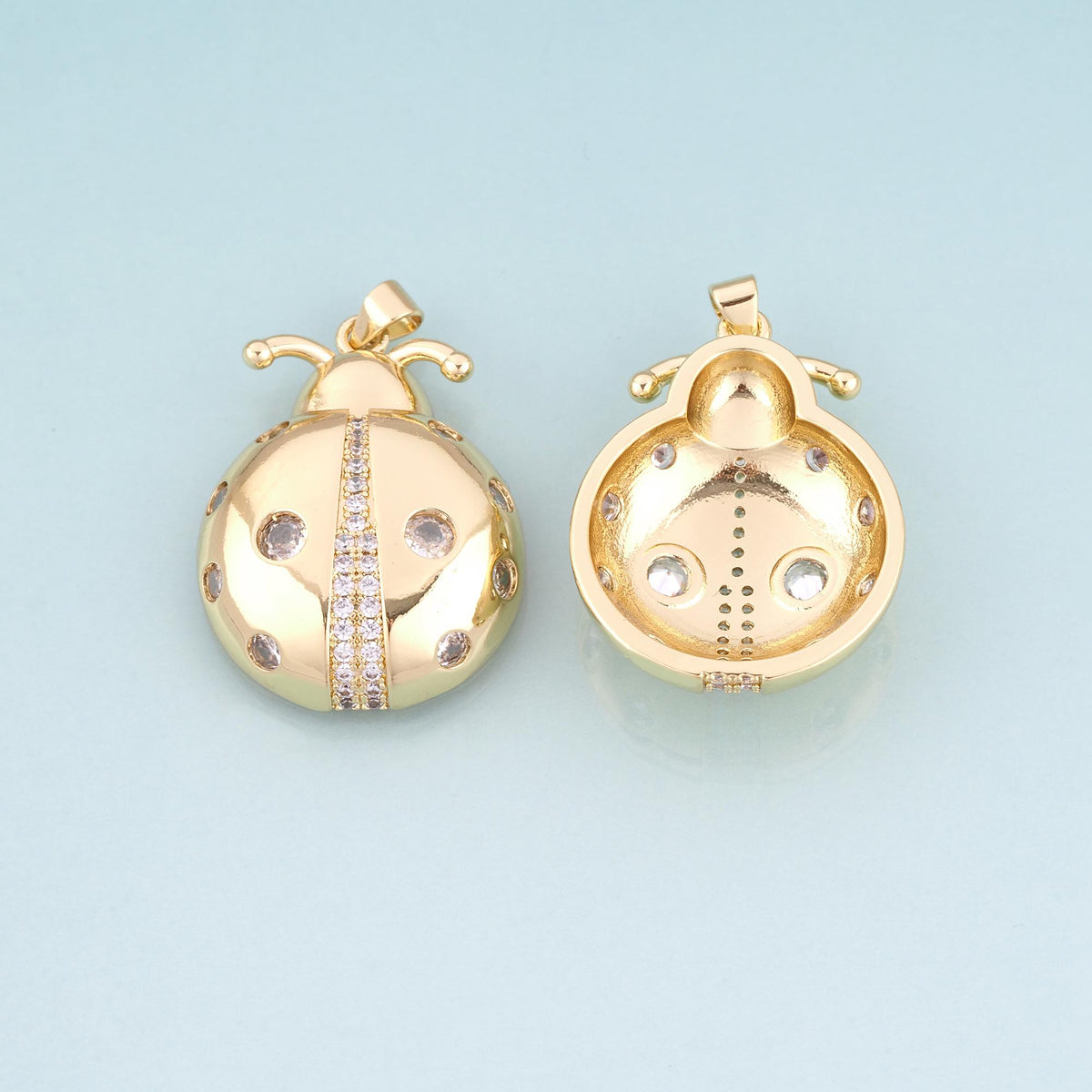 18K Gold Filled Cubic Zirconia Charm Pendant for Jewelry Making
