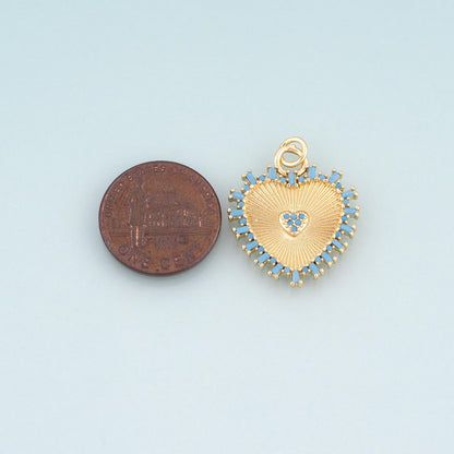 18K Gold Filled Heart Charm Pendant for Jewelry Making