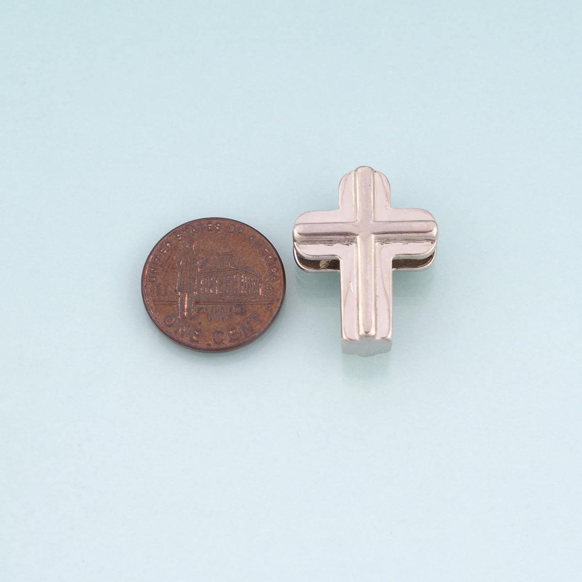 18K Gold Filled Cross Beads,religion Spacer Beads Bracelet Necklace for DIY Jewelry Making Supply