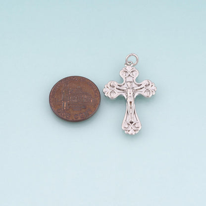 18K Gold Filled Cross Charm Pendant for Jewelry Making