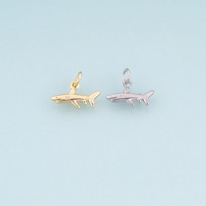 18K Gold Filled Shark Pendant,Marine Theme Charm Bracelet Necklace for DIY Jewelry Making Supply