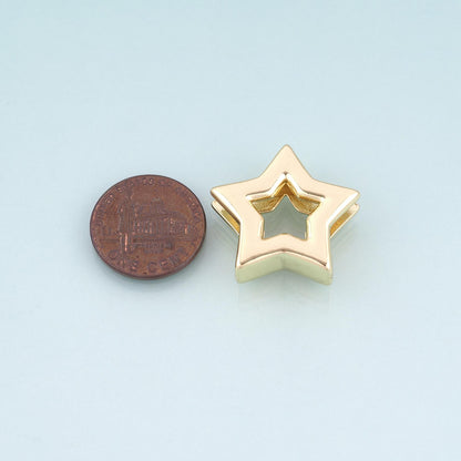 18K Gold Filled Star Spacer Beads for Jewelry Making