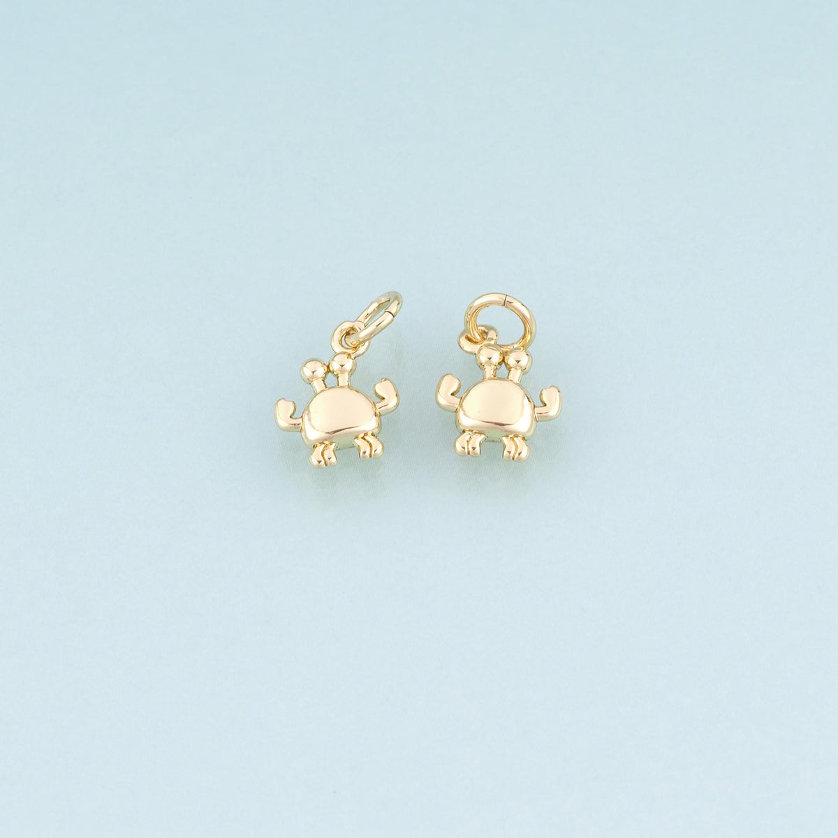 18K Gold Filled Crab Pendant,Beach Ocean Charm Bracelet Necklace for DIY Jewelry Making Supply