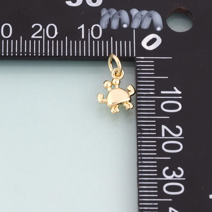 18K Gold Filled Crab Pendant,Beach Ocean Charm Bracelet Necklace for DIY Jewelry Making Supply