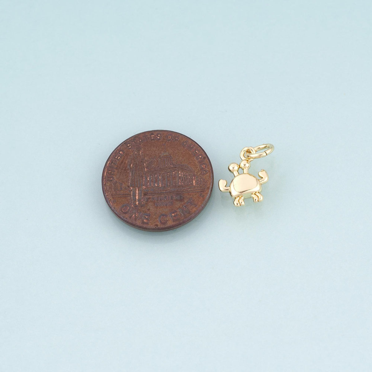 18K Gold Filled Crab Pendant,Beach Ocean Charm Bracelet Necklace for DIY Jewelry Making Supply