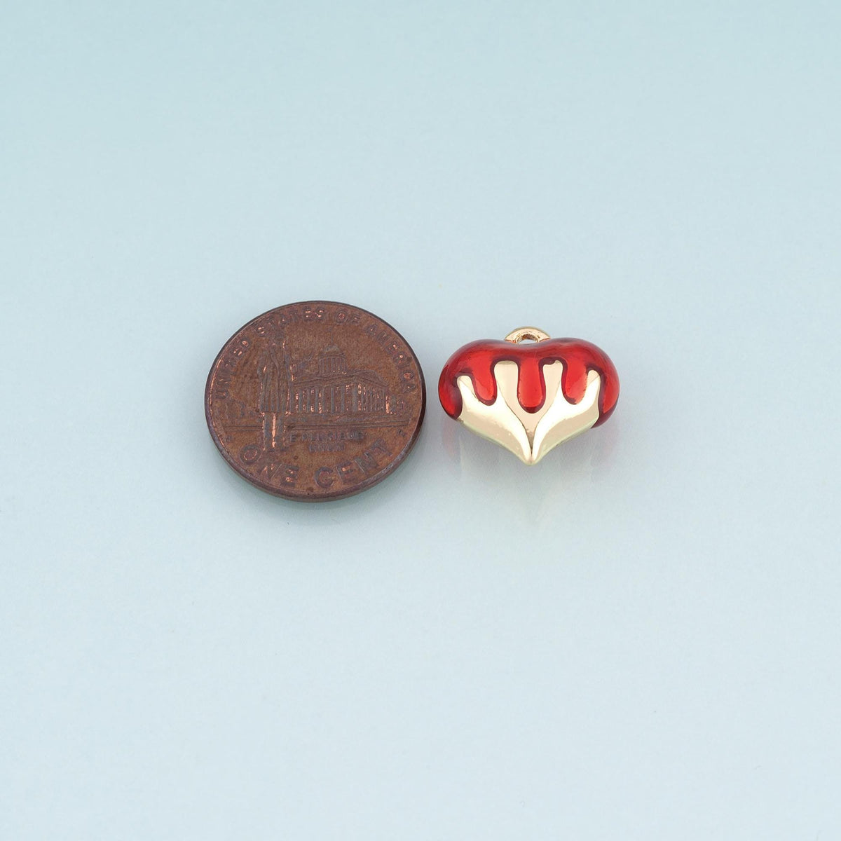 18K Gold Filled Enamel Heart Charm Pendant for Jewelry Making