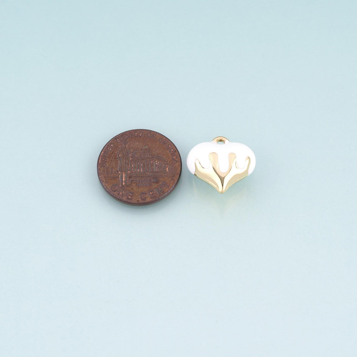 18K Gold Filled Enamel Heart Charm Pendant for Jewelry Making
