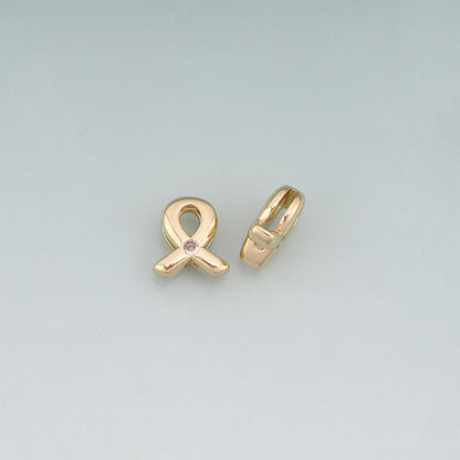18K Gold Filled CZ Ribbon Beads,Light Luxury Spacer Beads Bracelet Necklace for DIY Jewelry Making Supply