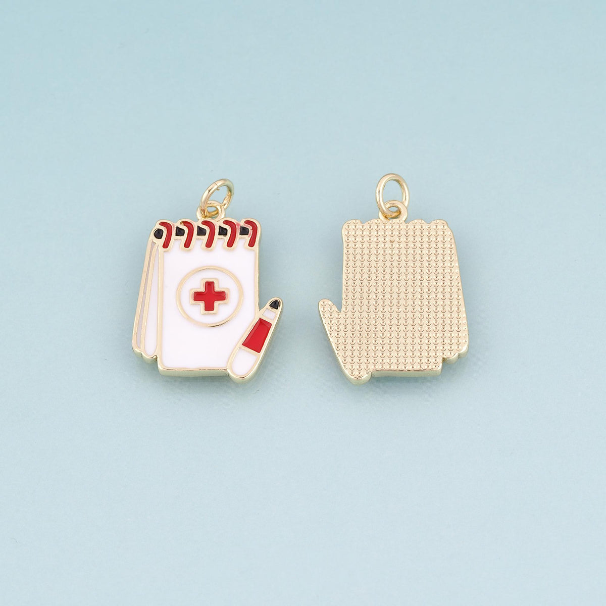 18K Gold Filled Hand Enamel Charm Pendant for Jewelry Making