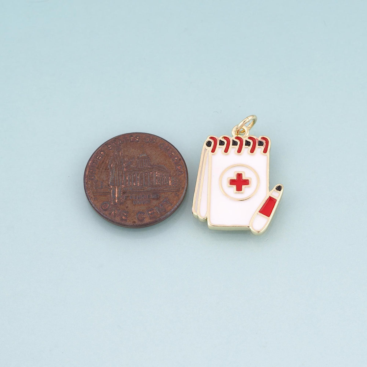 18K Gold Filled Hand Enamel Charm Pendant for Jewelry Making
