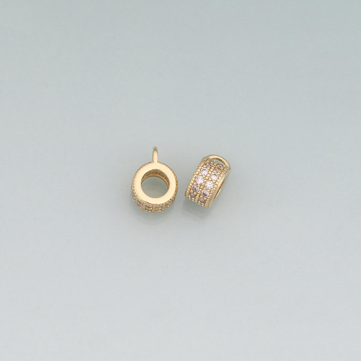 18K Gold Filled Hand CZ Charm Pendant for Jewelry Making