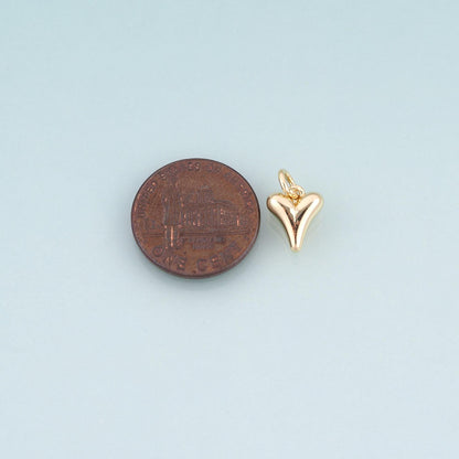 18K Gold Filled Heart Charm Pendant for Jewelry Making