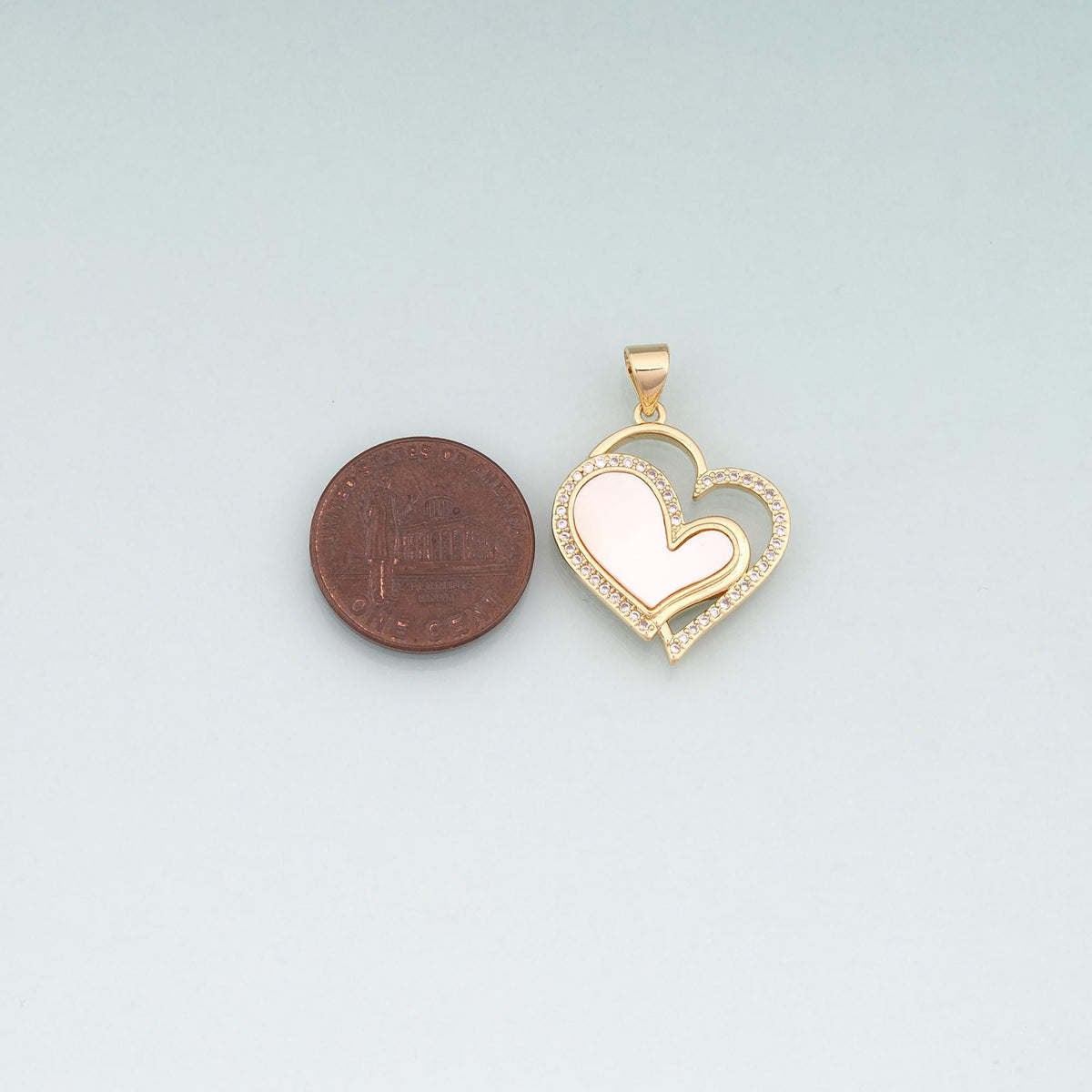 Gold Shell Heart Charms,18K Gold Filled Heart Pendant Charm Bracelet Necklace for DIY Jewelry Making Supply