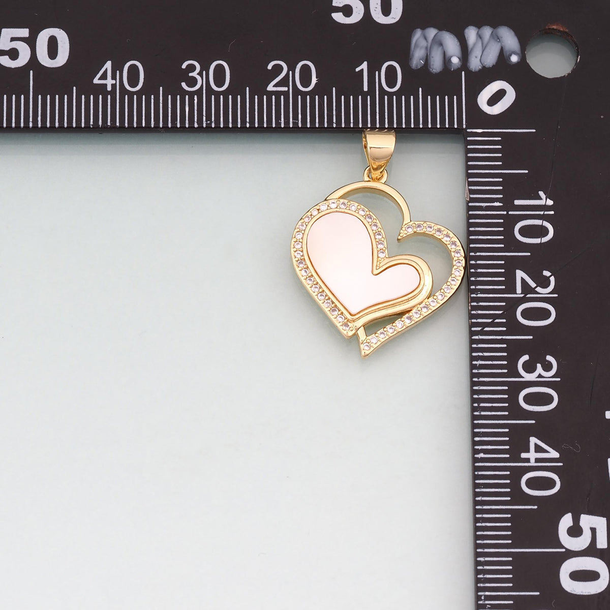 Gold Shell Heart Charms,18K Gold Filled Heart Pendant Charm Bracelet Necklace for DIY Jewelry Making Supply