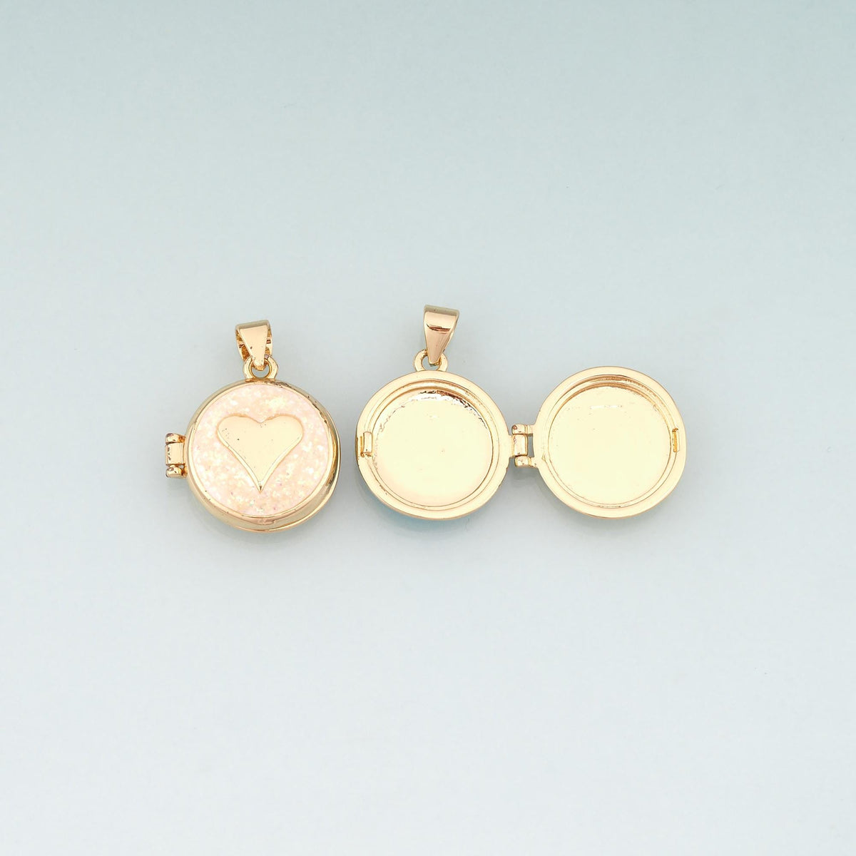 18K Gold Filled Heart Opal Charm Pendant for Jewelry Making