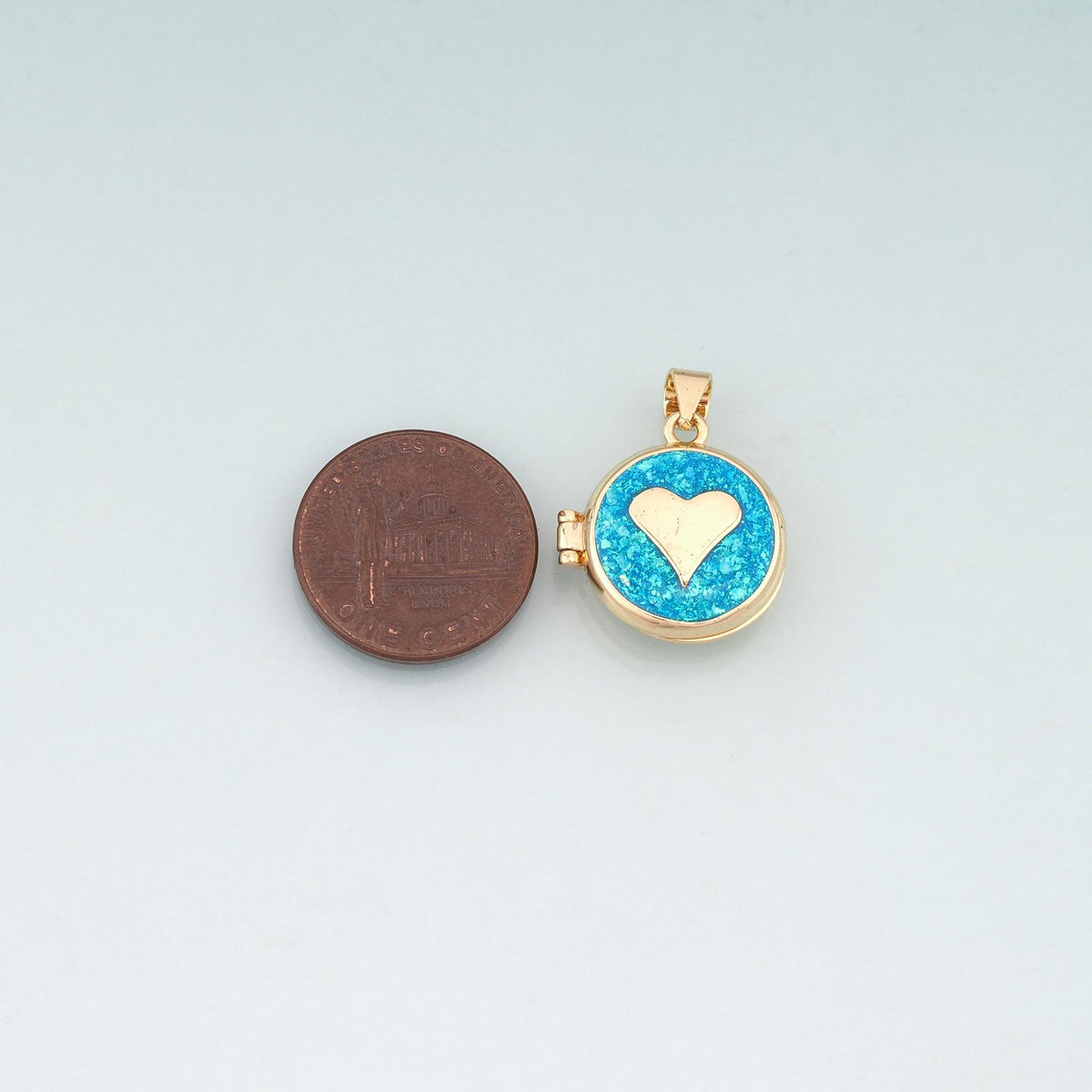 18K Gold Filled Heart Opal Charm Pendant for Jewelry Making