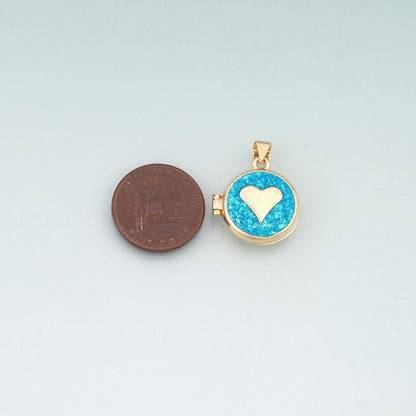 18K Gold Filled Heart Opal Charm Pendant for Jewelry Making