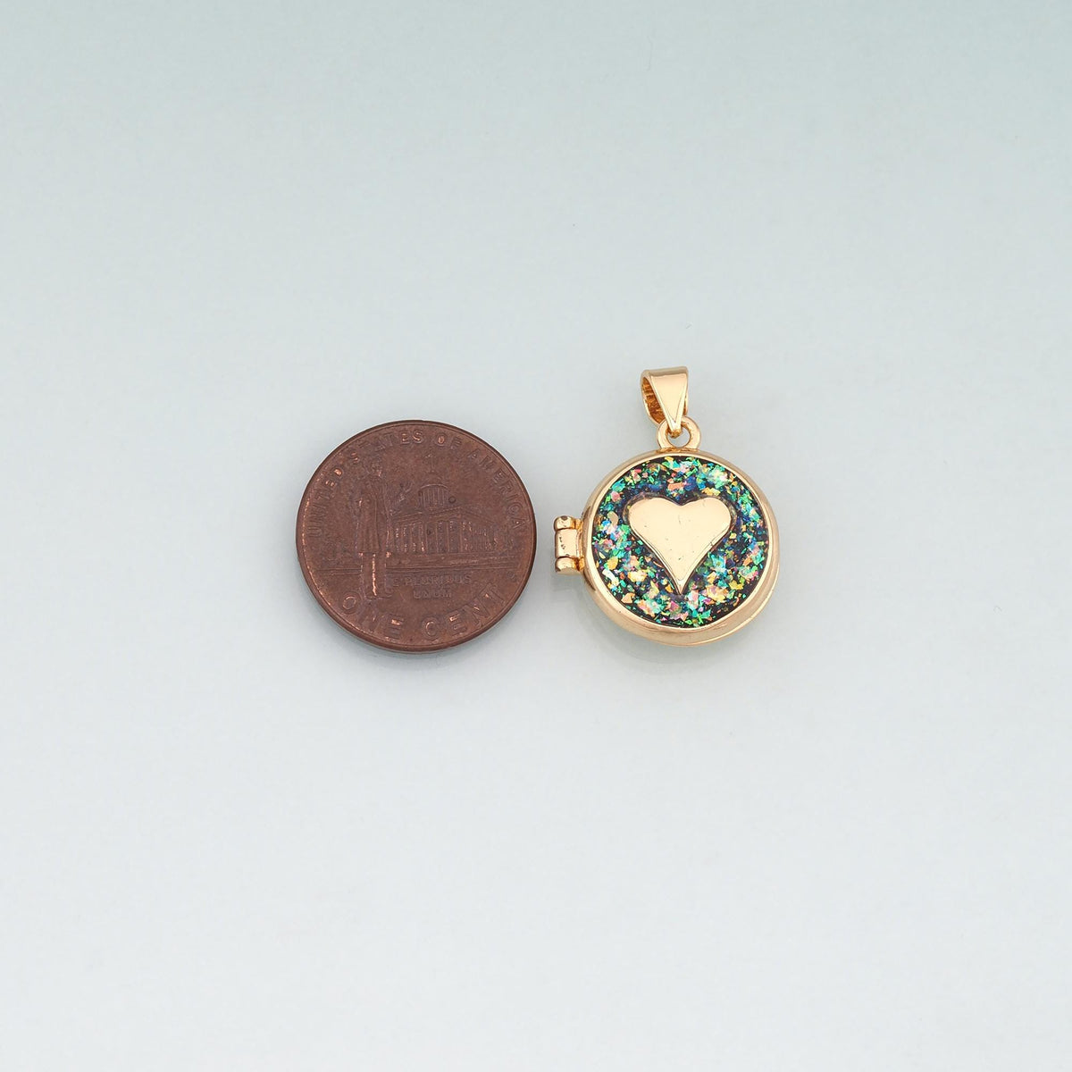 18K Gold Filled Heart Opal Charm Pendant for Jewelry Making