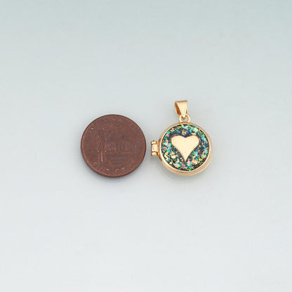 18K Gold Filled Heart Opal Charm Pendant for Jewelry Making