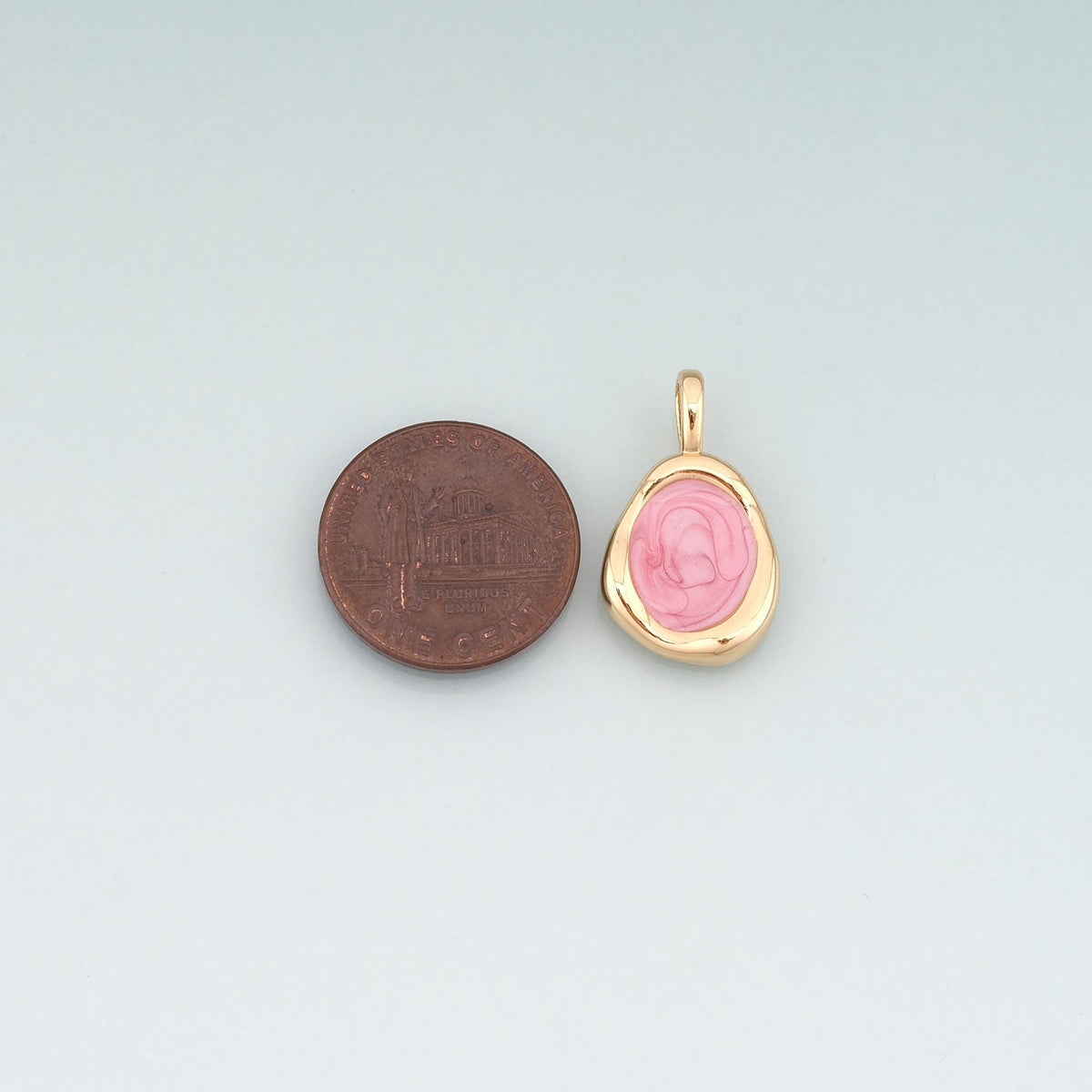 18K Gold Filled Enamel Charm Pendant for Jewelry Making