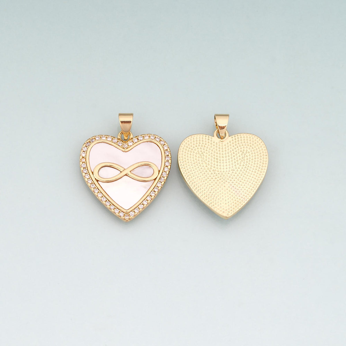 Gold Shell Heart Unlimited Charms,18K Gold Filled Heart Unlimited Pendant Charm Bracelet Necklace for DIY Jewelry Making Supp