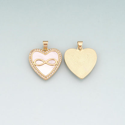 Gold Shell Heart Unlimited Charms,18K Gold Filled Heart Unlimited Pendant Charm Bracelet Necklace for DIY Jewelry Making Supp