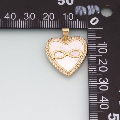 Gold Shell Heart Unlimited Charms,18K Gold Filled Heart Unlimited Pendant Charm Bracelet Necklace for DIY Jewelry Making Supp