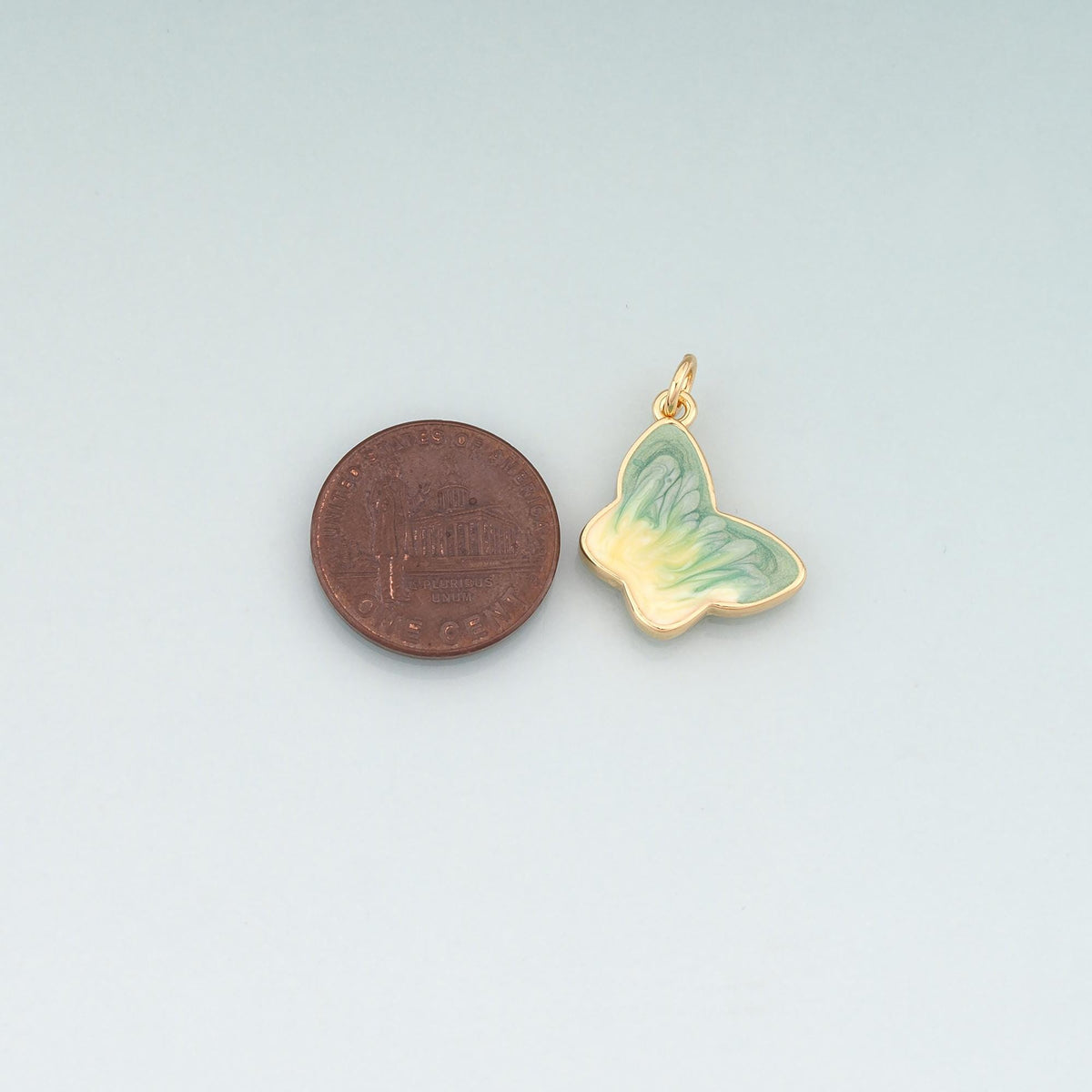 18K Gold Filled Butterfly Enamel Charm Pendant for Jewelry Making