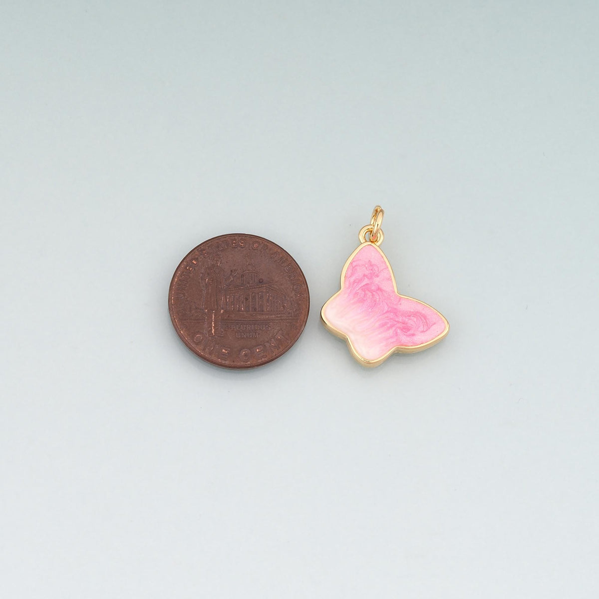 18K Gold Filled Butterfly Enamel Charm Pendant for Jewelry Making