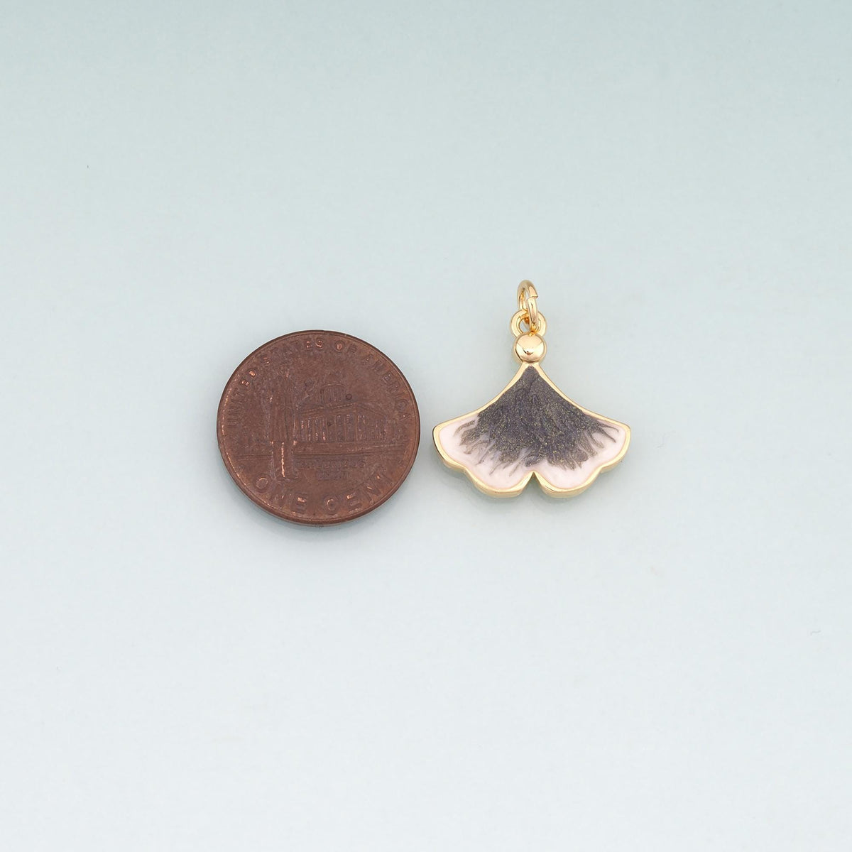 Gold Enamel Ginkgo Leaf Charms,18K Gold Filled Ginkgo Leaf Pendant Charm Bracelet Necklace for DIY Jewelry Making Supply