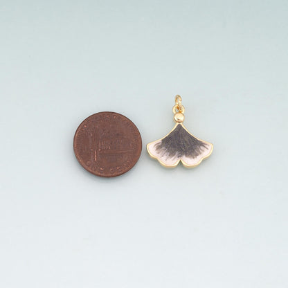 Gold Enamel Ginkgo Leaf Charms,18K Gold Filled Ginkgo Leaf Pendant Charm Bracelet Necklace for DIY Jewelry Making Supply