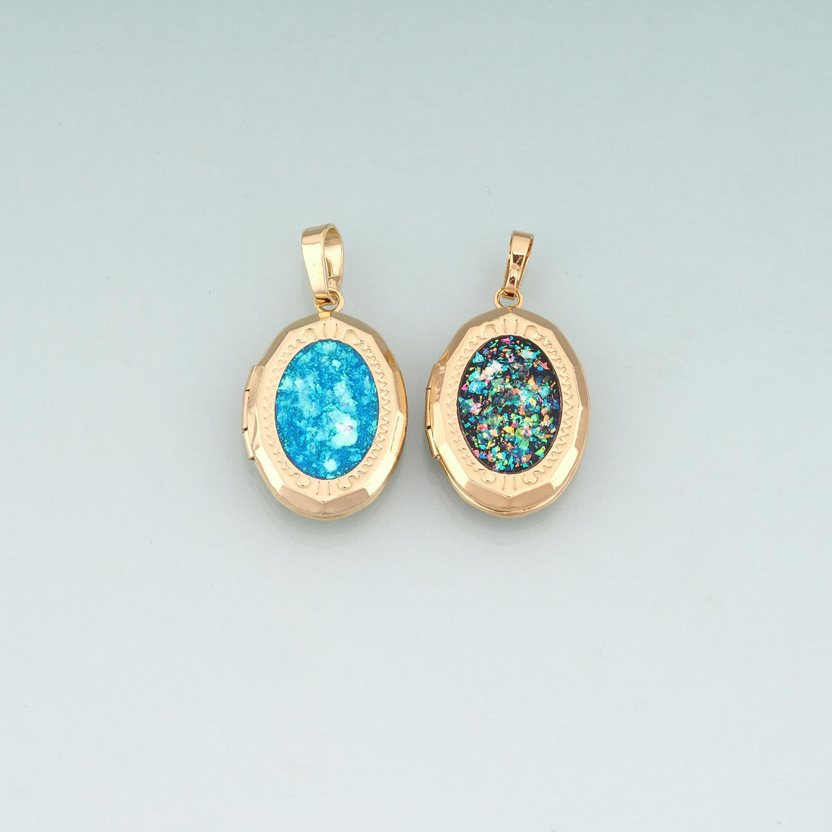 Gold Opal Openable Oval Charms,18K Gold Filled Oval Pendant Charm Bracelet Necklace for DIY Jewelry Making Supply